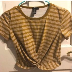 Forever 21 Yellow & White Croptop